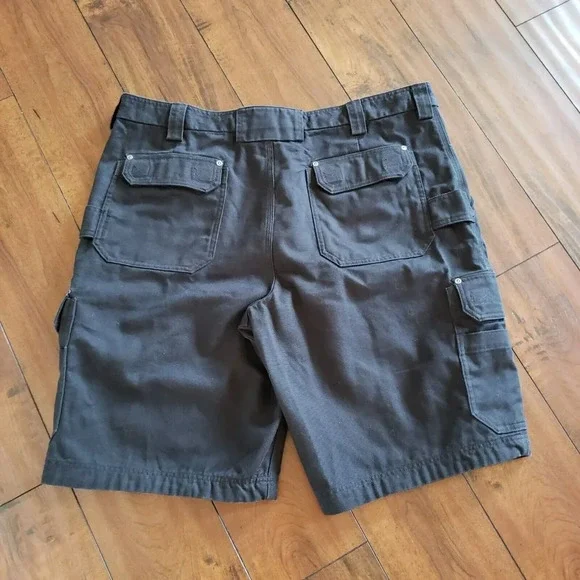 Duluth Trading Company Heavy 100% Cotton Canvas CARGO Shorts Tan Men's 42×12 - Picture 4 of 12